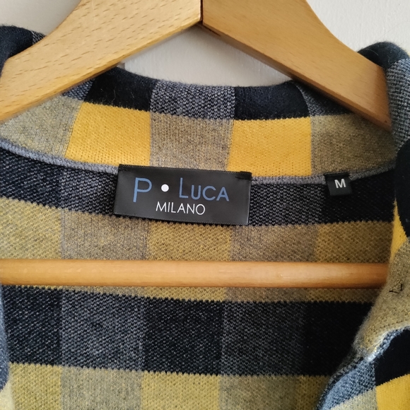P Luca Milano Plaid Cardigan Size M - Picture 4 of 6